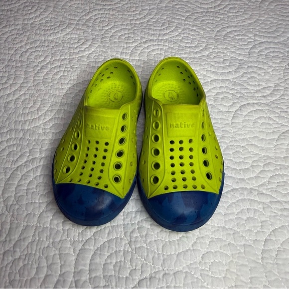 Native Shoes Yellow and Blue Water Shoes with Perforated Design - Picture 3 of 8